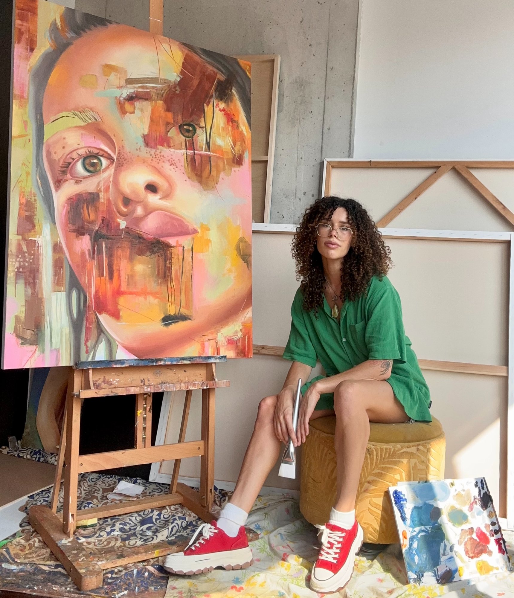 Emmette Lewis in the studio