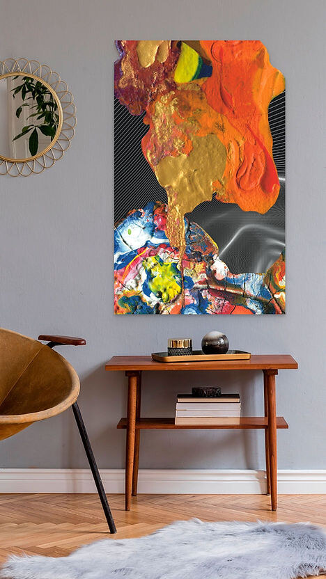 One of Kezleigh's pieces shown in a living room