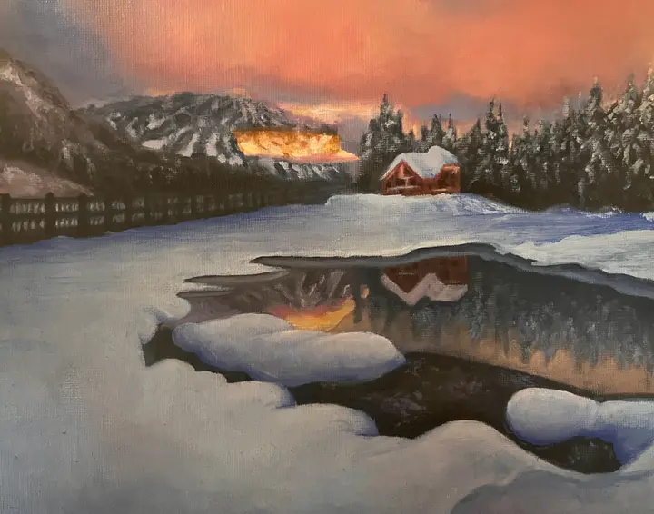 Snowy Sunset