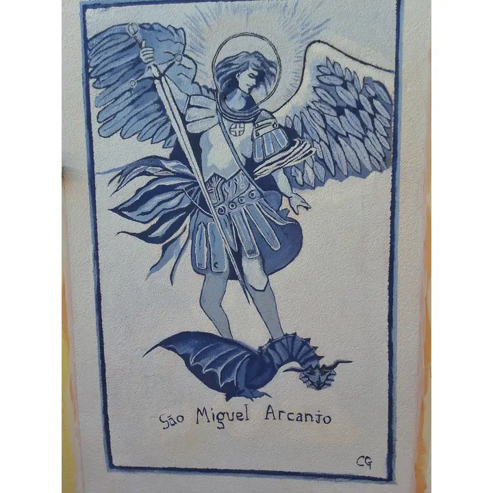 Archangel Michael taming the beast