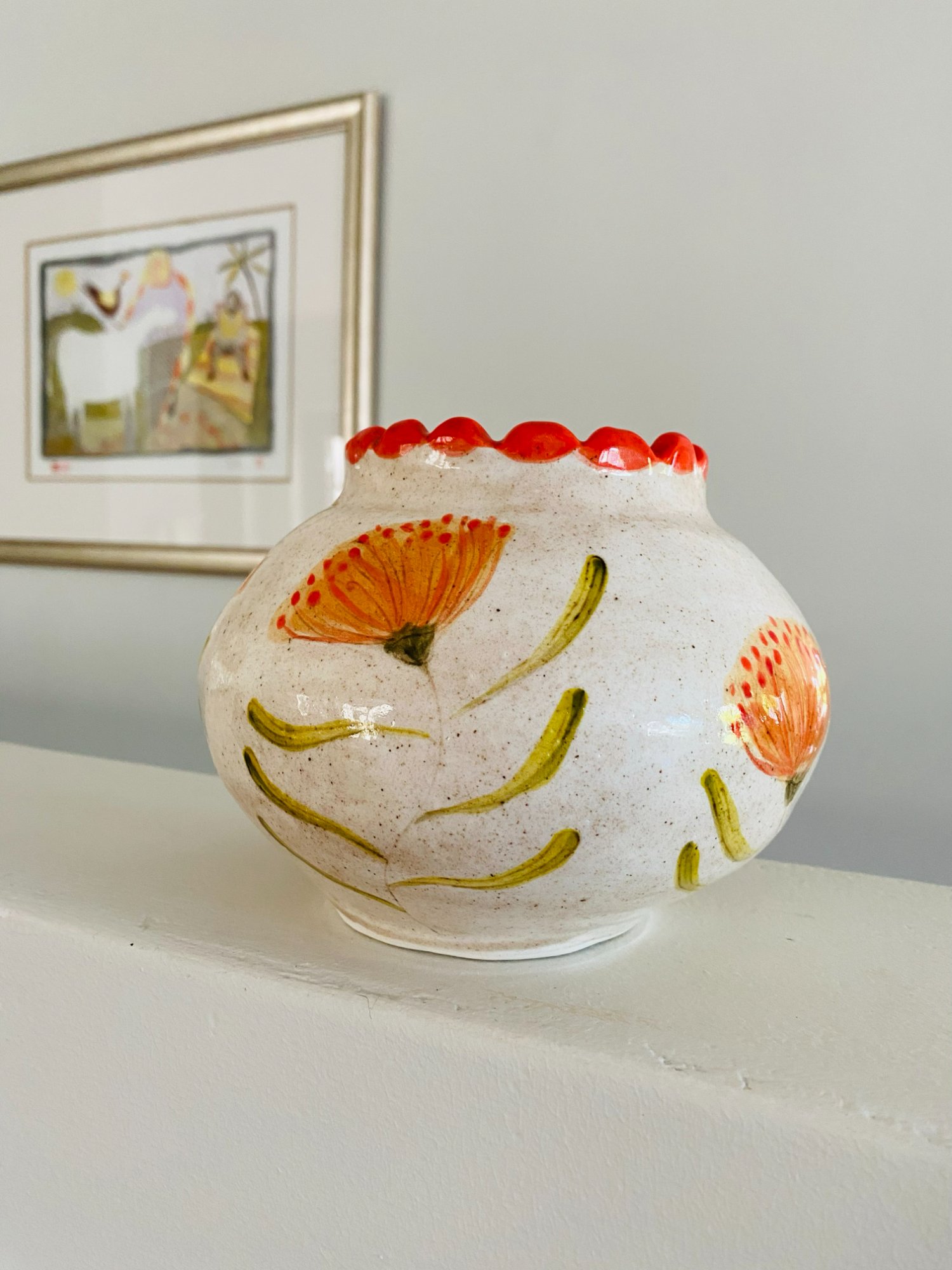 Round Fynbos-inspired vase