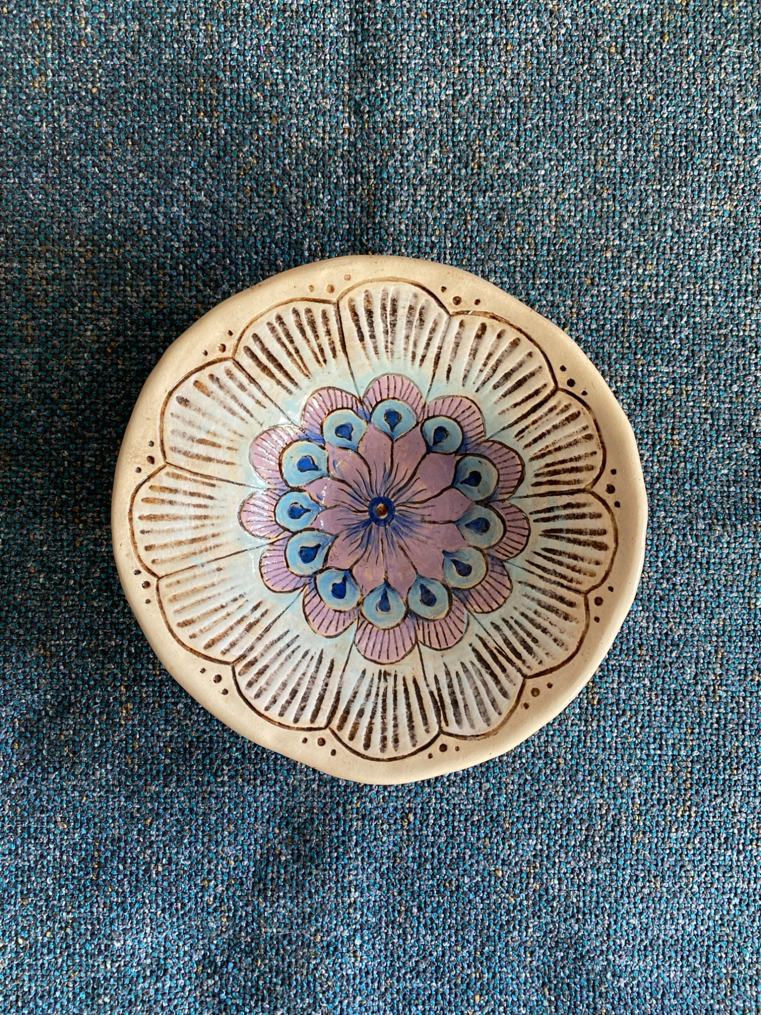 Colourful textured bowl