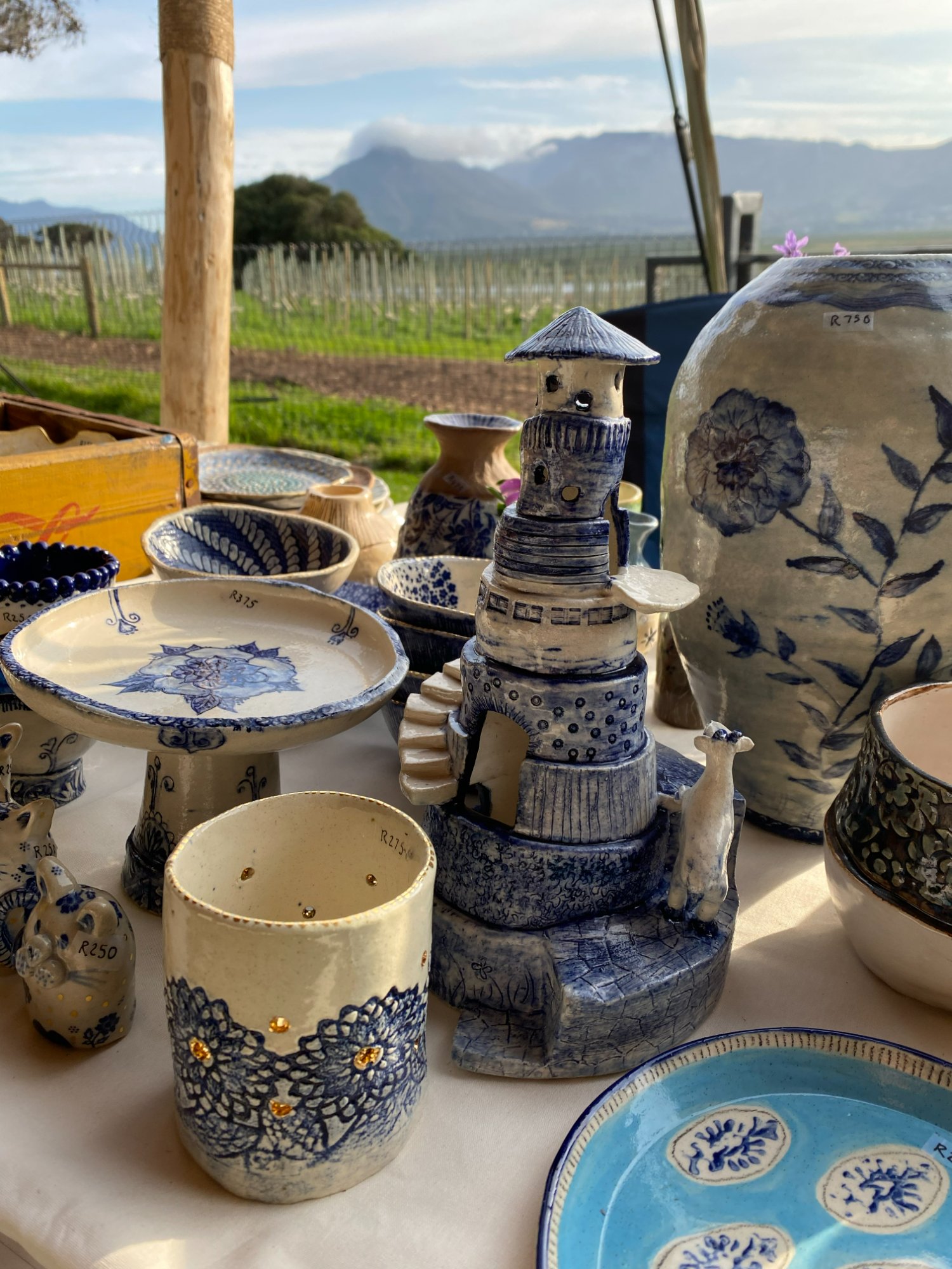 An Imhoff Potters market display