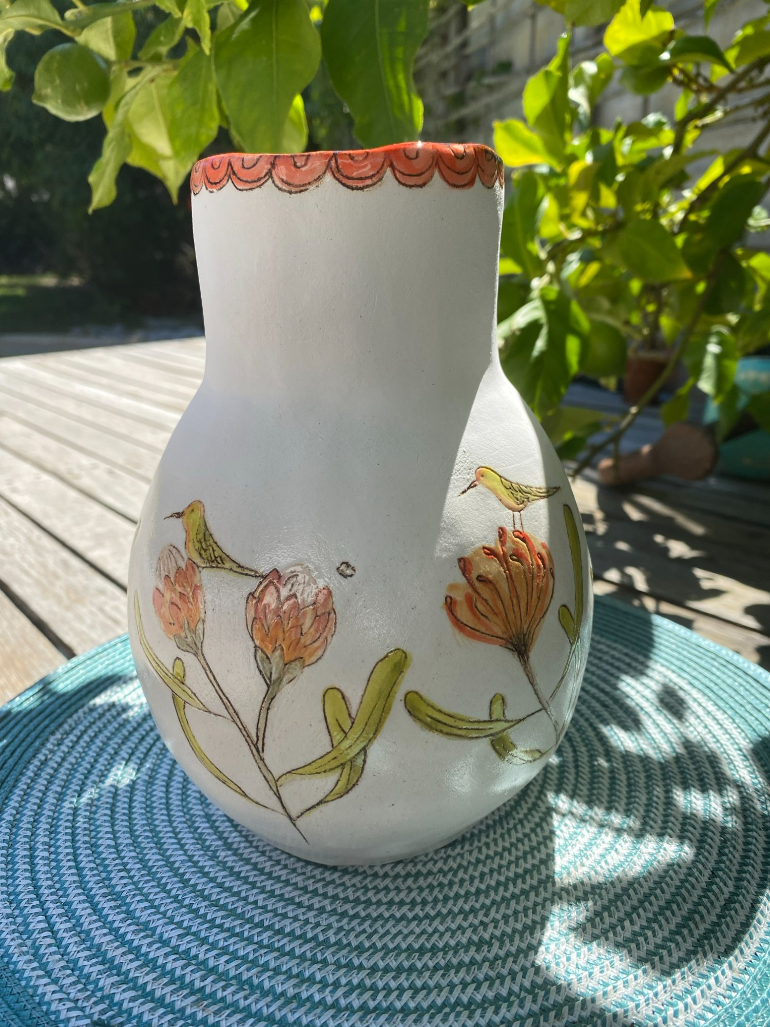 Fynbos Flower & Birds vase